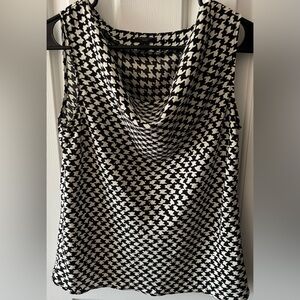 Ann Taylor Black and White Houndstooth Blouse